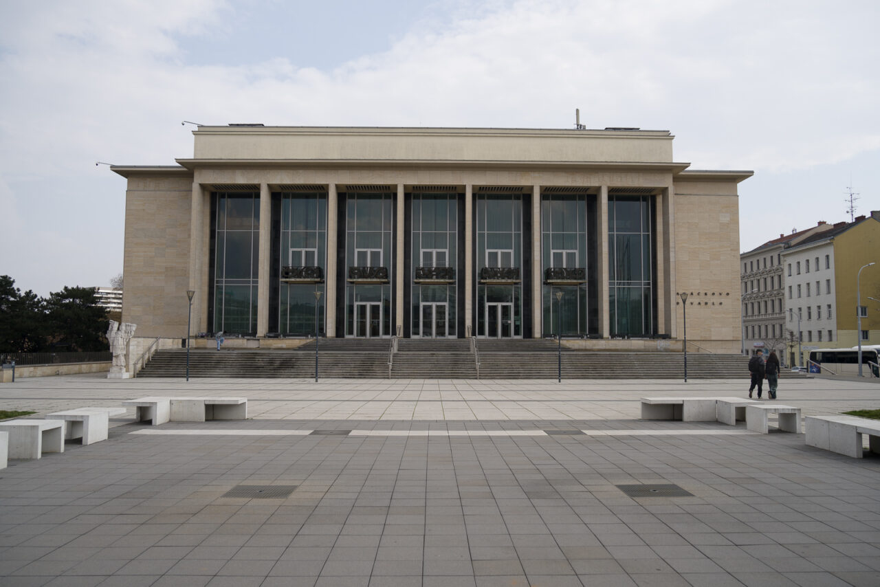 Moving a few meters to the left to eliminate the red poster