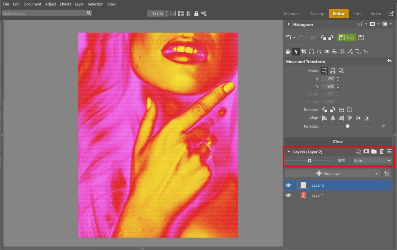 Turn Your Photography into Pop Art, burn, darken