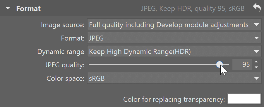 How To Change Photos Format: setting image quality